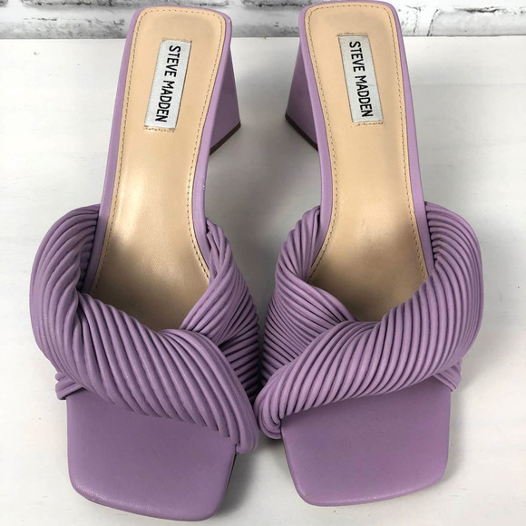 Steve Madden | Shoes | Steve Madden Evela Sandal Purple Square Toe Sz |  Poshmark